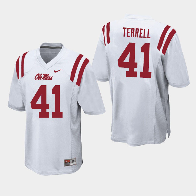 Ole Miss Rebels #41 CJ Terrell College Football Jerseys Sale-White